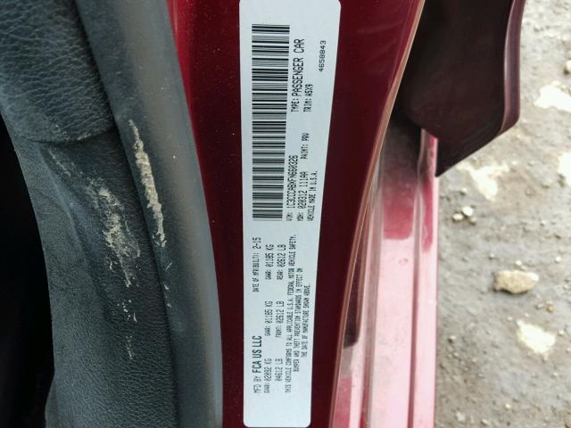 1C3CCCABXFN660326 - 2015 CHRYSLER 200 LIMITE RED photo 10