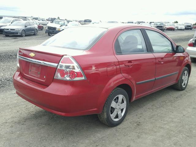 KL1TD5DE5BB251888 - 2011 CHEVROLET AVEO LS RED photo 4