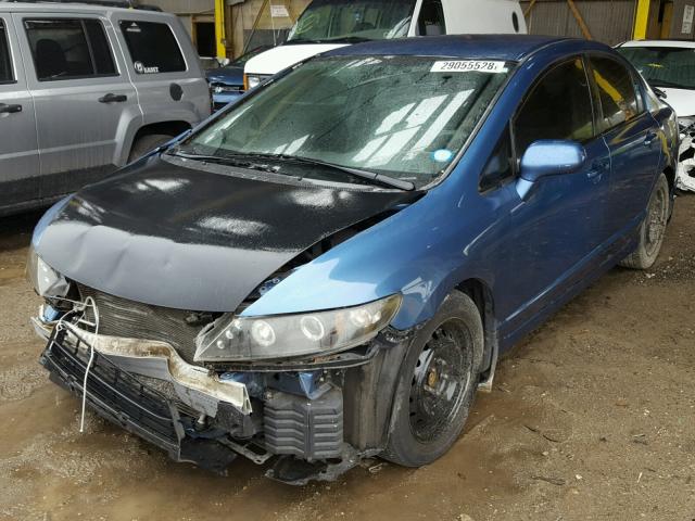 1HGFA16529L028136 - 2009 HONDA CIVIC LX BLUE photo 2