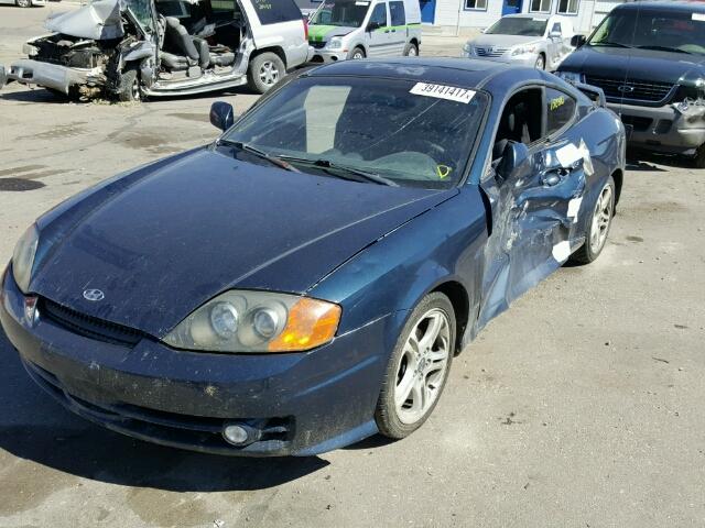 KMHHN65F23U020151 - 2003 HYUNDAI TIBURON GT BLUE photo 2