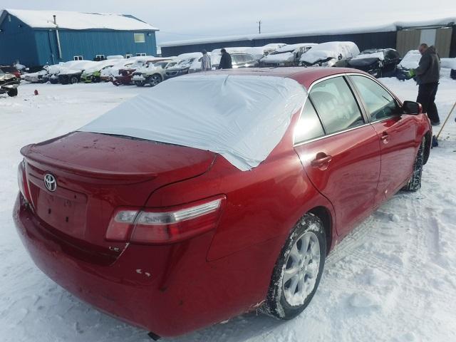 4T1BE46K58U233446 - 2008 TOYOTA CAMRY CE RED photo 4