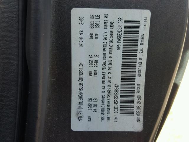 1C3EL45R95N638547 - 2005 CHRYSLER SEBRING GRAY photo 10