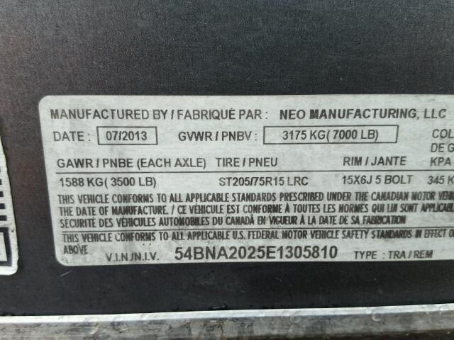 54BNA2025E1305810 - 2014 TRAIL KING ENCLOSED ნაცრისფერი ფოტო 10