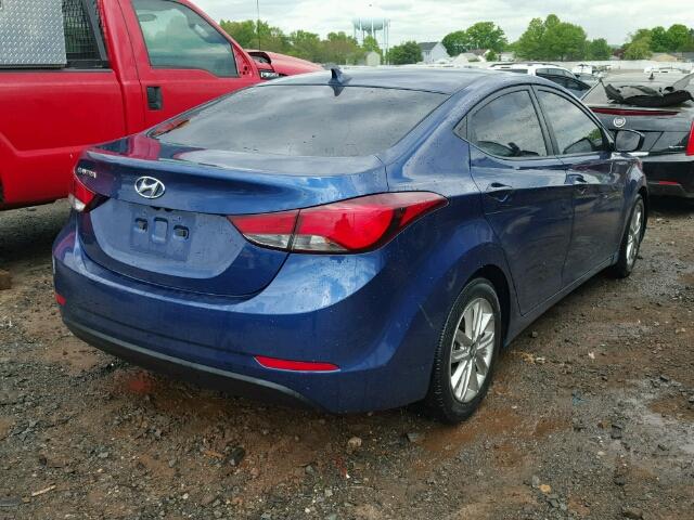 5NPDH4AE6FH563223 - 2015 HYUNDAI ELANTRA SE BLUE photo 4