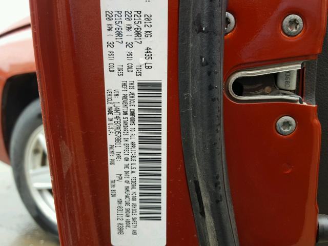 1J4NT4FB7AD578811 - 2010 JEEP COMPASS SP ORANGE photo 10