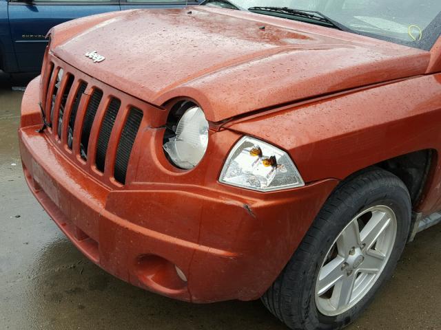 1J4NT4FB7AD578811 - 2010 JEEP COMPASS SP ORANGE photo 9