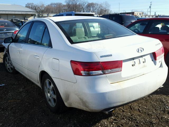 5NPEU46F56H126623 - 2006 HYUNDAI SONATA GLS WHITE photo 3