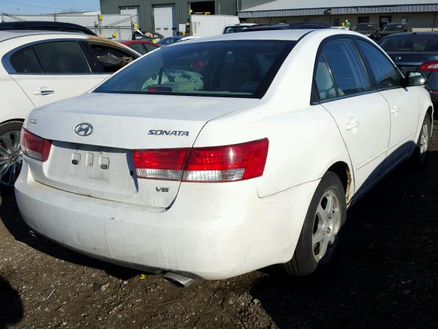 5NPEU46F56H126623 - 2006 HYUNDAI SONATA GLS WHITE photo 4