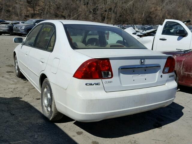 JHMES96603S023849 - 2003 HONDA CIVIC HYBR WHITE photo 3