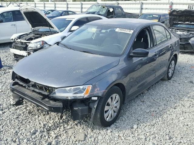 3VW2K7AJ1EM333005 - 2014 VOLKSWAGEN JETTA BASE GRAY photo 2