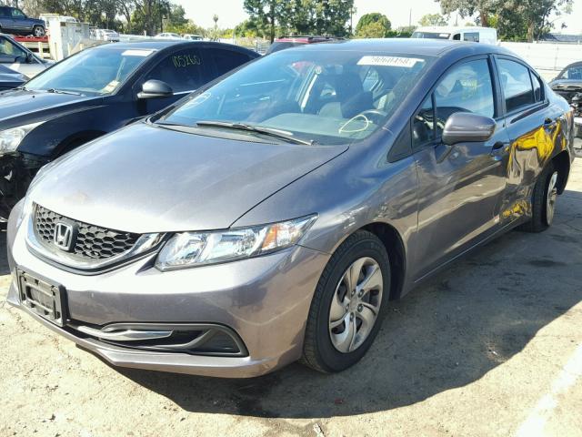 19XFB2F58FE242859 - 2015 HONDA CIVIC LX GRAY photo 2