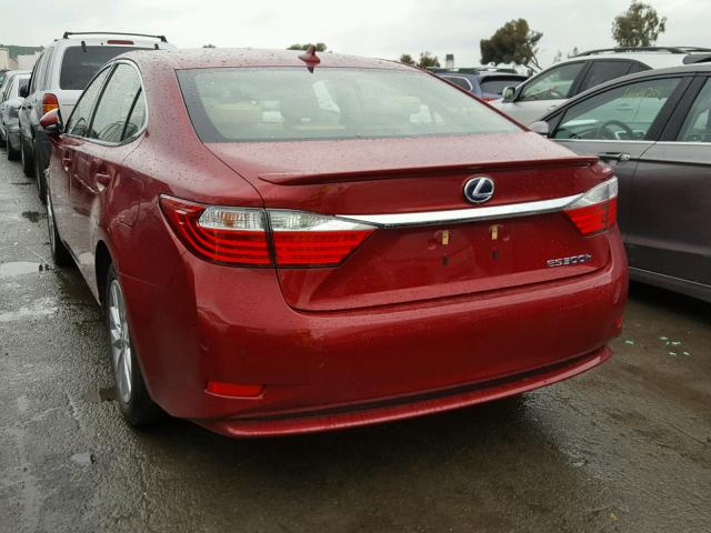 JTHBW1GG1E2049914 - 2014 LEXUS ES 300H RED photo 3