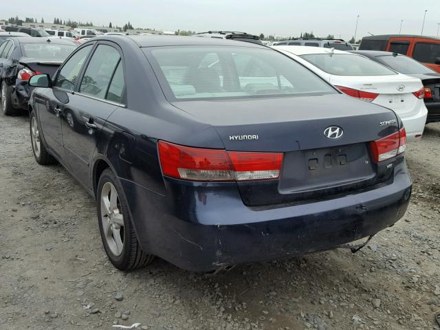 5NPEU46F56H009656 - 2006 HYUNDAI SONATA GLS BLUE photo 3