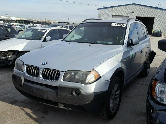 WBXPA93465WD16513 - 2005 BMW X3 3.0I SILVER photo 2