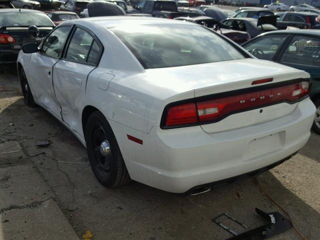 2C3CDXAG3DH592702 - 2013 DODGE CHARGER PO WHITE photo 3