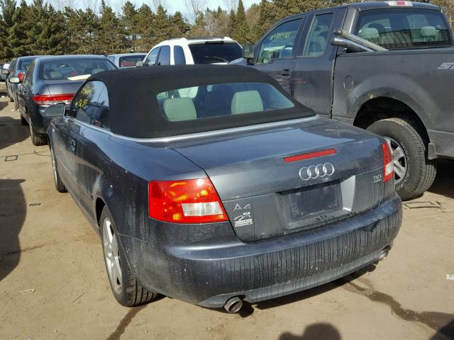 WAUDT48H54K018642 - 2004 AUDI A4 QUATTRO GRAY photo 3