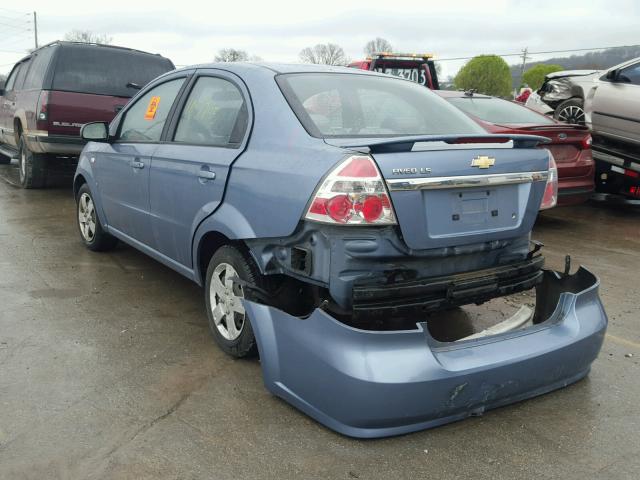 KL1TD566X7B157454 - 2007 CHEVROLET AVEO BASE BLUE photo 3