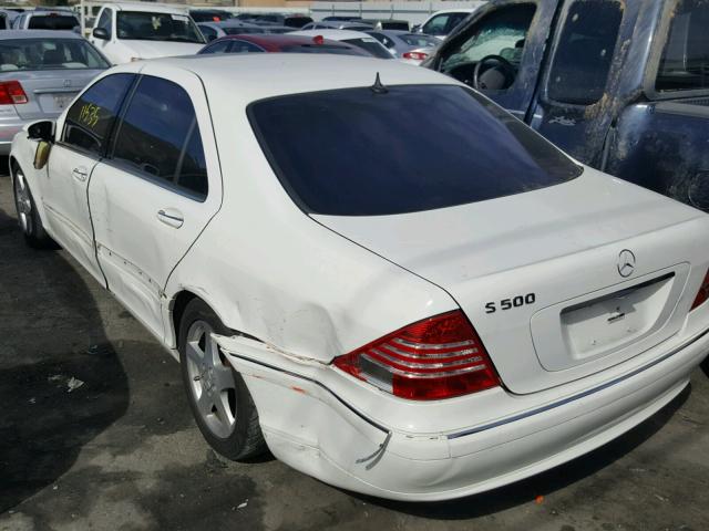 WDBNG75J15A448243 - 2005 MERCEDES-BENZ S 500 WHITE photo 3