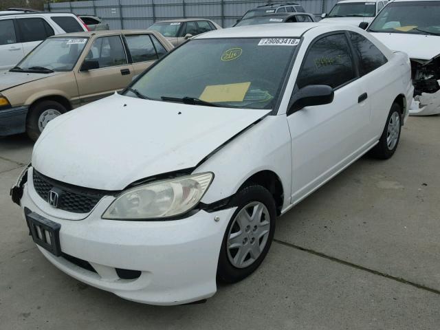 1HGEM21195L075445 - 2005 HONDA CIVIC DX V WHITE photo 2