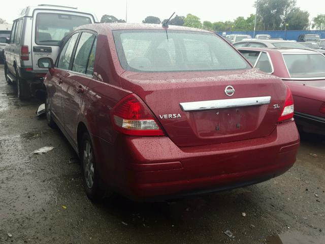 3N1BC11E77L438580 - 2007 NISSAN VERSA S RED photo 3