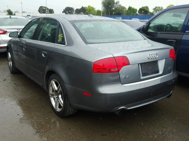 WAUDF78E68A007577 - 2008 AUDI A4 2.0T QU GRAY photo 3