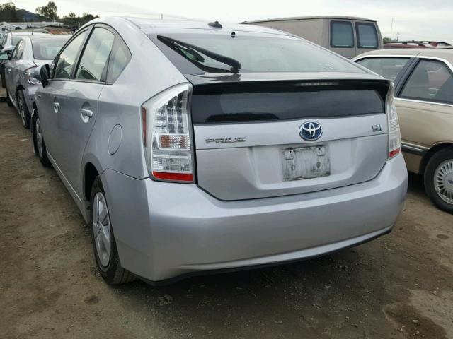 JTDKN3DU2A5181342 - 2010 TOYOTA PRIUS SILVER photo 3