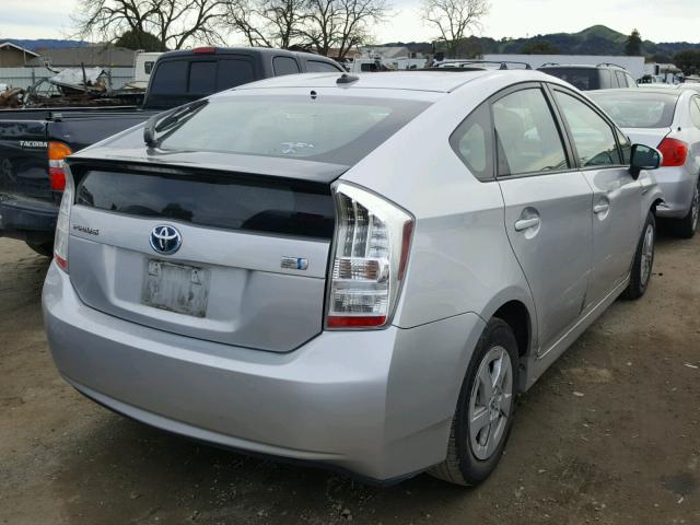 JTDKN3DU2A5181342 - 2010 TOYOTA PRIUS SILVER photo 4