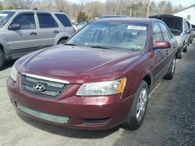 5NPET46CX7H277600 - 2007 HYUNDAI SONATA GLS BURGUNDY photo 2