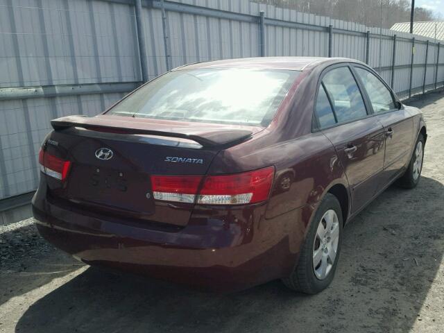 5NPET46CX7H277600 - 2007 HYUNDAI SONATA GLS BURGUNDY photo 4