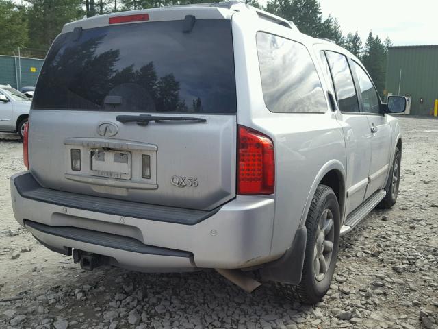 5N3AA08CX4N803765 - 2004 INFINITI QX56 SILVER photo 4