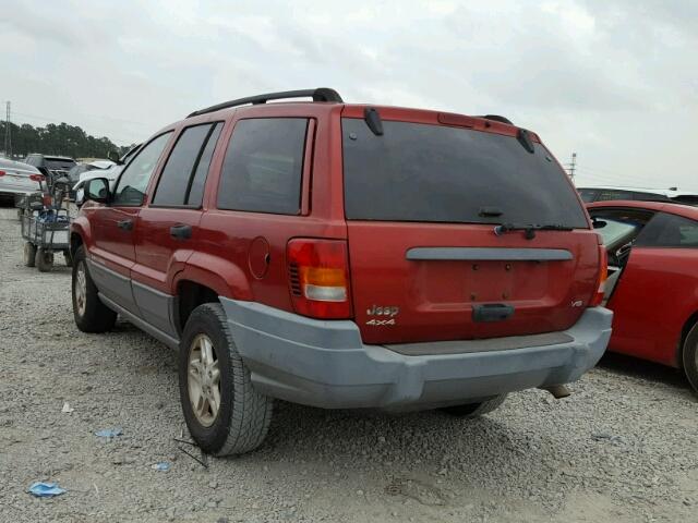 1J4GW48N92C187657 - 2002 JEEP GRAND CHER RED photo 3