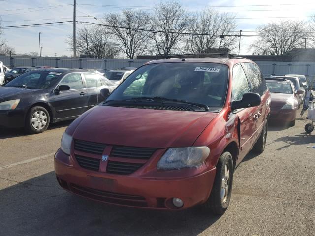 2D4GP44L77R268147 - 2007 DODGE GRAND CARA BURGUNDY photo 2