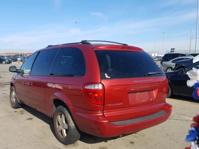 2D4GP44L77R268147 - 2007 DODGE GRAND CARA BURGUNDY photo 3