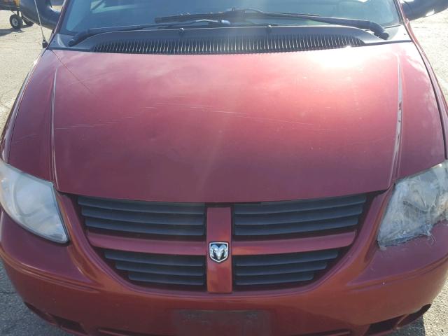 2D4GP44L77R268147 - 2007 DODGE GRAND CARA BURGUNDY photo 7