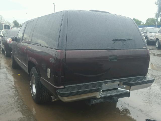 1GKEC16K8SJ762635 - 1995 GMC YUKON BURGUNDY photo 3