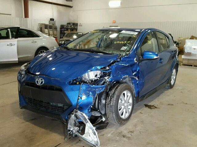 JTDKDTB36H1594637 - 2017 TOYOTA PRIUS C BLUE photo 2