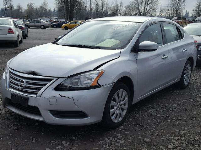 3N1AB7APXFL660399 - 2015 NISSAN SENTRA S SILVER photo 2