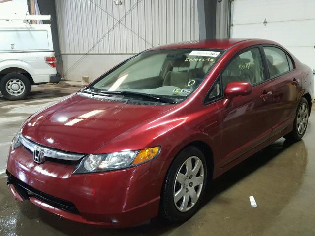 1HGFA16587L087432 - 2007 HONDA CIVIC LX RED photo 2