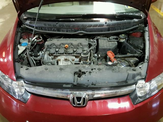 1HGFA16587L087432 - 2007 HONDA CIVIC LX RED photo 7