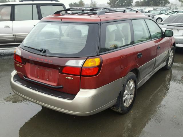 4S3BH675236616211 - 2003 SUBARU LEGACY OUT RED photo 4