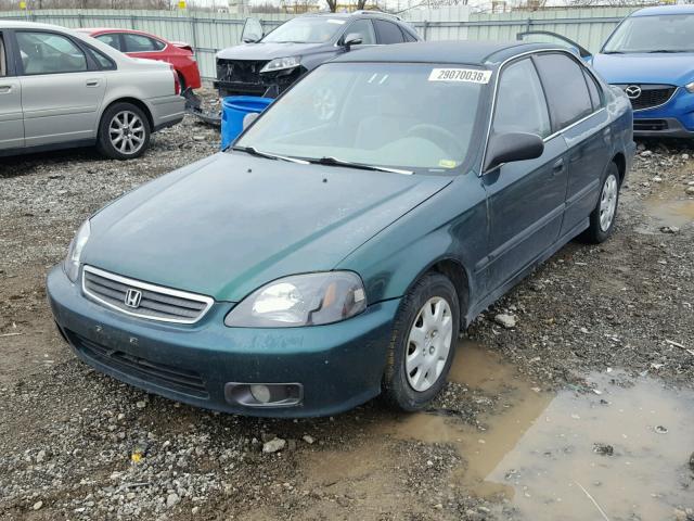 2HGEJ6575XH504367 - 1999 HONDA CIVIC LX GREEN photo 2