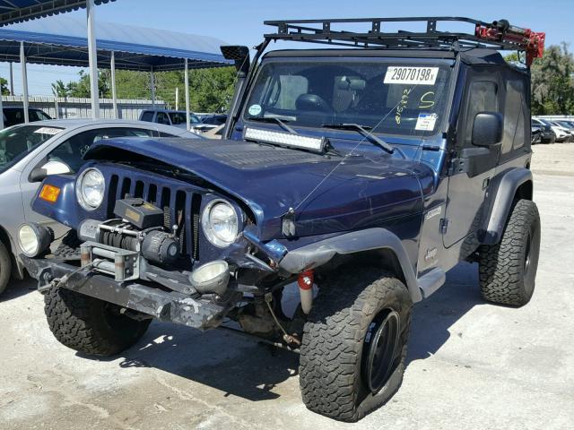 1J4FA29103P306894 - 2003 JEEP WRANGLER / BLUE photo 2