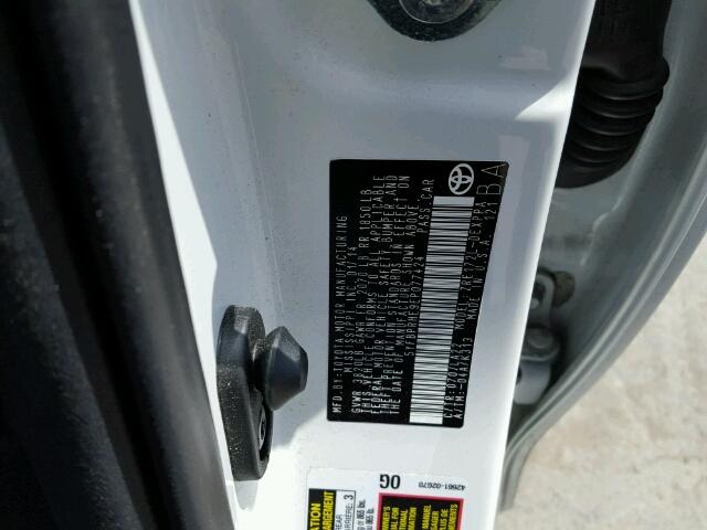 5YFBPRHE9EP077424 - 2014 TOYOTA COROLLA EC 白色 照片 10