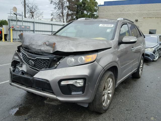 5XYKW4A23BG138188 - 2011 KIA SORENTO SX GRAY photo 2