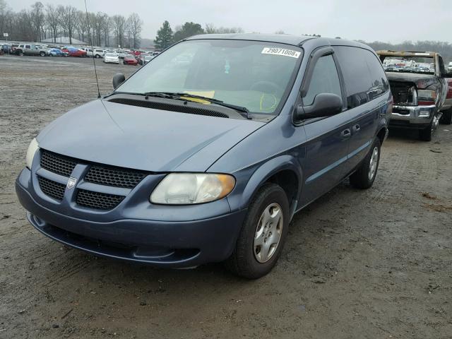 1B4GP24312B683888 - 2002 DODGE GRAND CARA BLUE photo 2