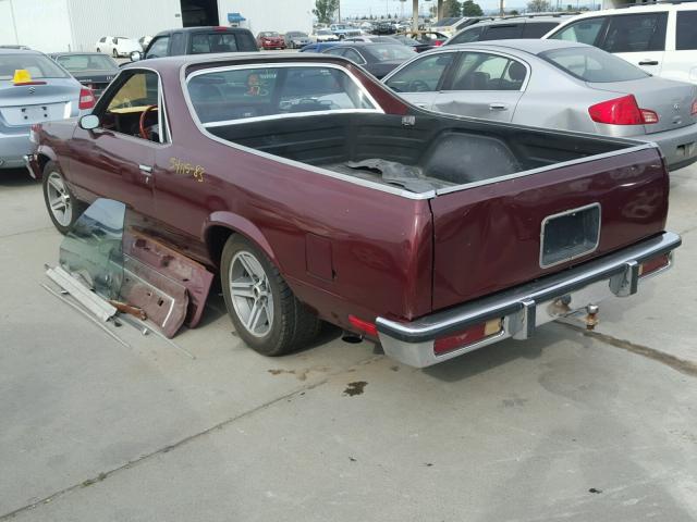 1GCCW80H7DR103787 - 1983 CHEVROLET EL CAMINO MAROON photo 3