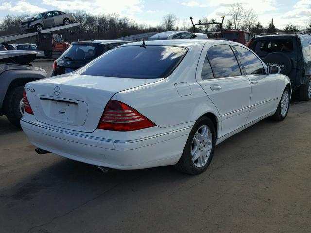 WDBNG75J63A357661 - 2003 MERCEDES-BENZ S 500 WHITE photo 4