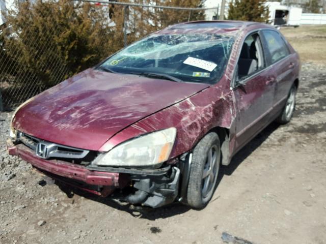 1HGCM56785A042244 - 2005 HONDA ACCORD EX BURGUNDY photo 2