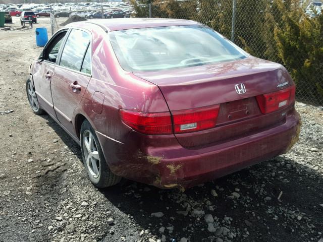 1HGCM56785A042244 - 2005 HONDA ACCORD EX BURGUNDY photo 3