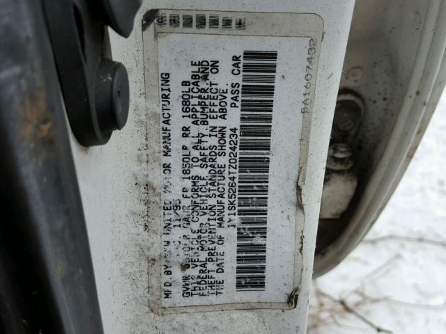 1YUSK5264TZ024234 - 1996 GEO PRIZM BASE WHITE photo 10